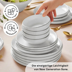 Stream Bone New Saturn Tafelservice, 53-teilig, Platin
