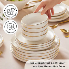 Stream Bone New Saturn Tafelservice, 53-teilig, Gold