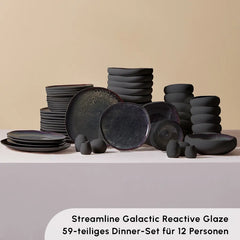 Karaca Earth Collection Galactic 55-teiliges Tafelservice, 12 Personen