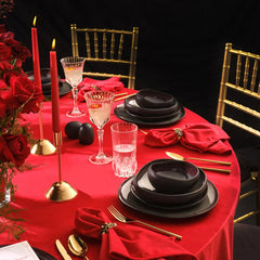 Karaca Red Carpet Collection Streamline Service de table en grès galactique, 12 personnes, noir, 59 pièces