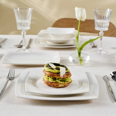 Karaca Square Bone Jamie White 52-Teiliges 12-Personen Geschirrset