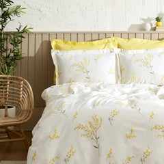 Karaca Home Loretta Bettwäsche-Set für Doppelbett Gelb aus 100 % Baumwolle