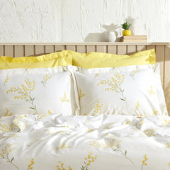 Karaca Home Loretta Bettwäsche-Set für Doppelbett Gelb aus 100 % Baumwolle, 4-teilig