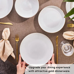 Karaca Streamline New Saturn Gold – 12 Teilig Bone China Dinner Set für 4 Personen