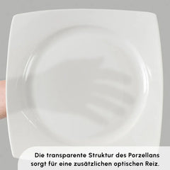 Karaca Square Bone Jamie White 52-Teiliges 12-Personen Geschirrset