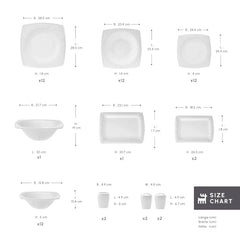 Karaca Fine Pearl Roma 58-Teiliges 12-Personen Geschirrset