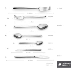 Karaca New Flow Elegance Besteck-Set für 12 Personen mit Box, 84-teilig