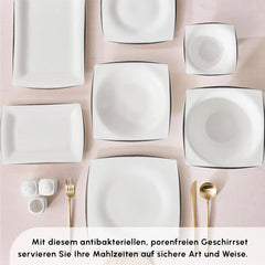Karaca Fine Pearl New Agate Platin Geschirrset für 12 Personen, 58-teilig
