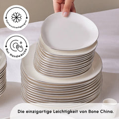 Karaca Streamline Saki Platin 59-teiliges Tafelbesteck für 12 Personen