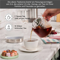 Karaca Kelly – Glas-Teekanne mit Induktionsboden & Filter