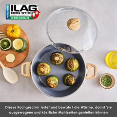 Karaca Swiss Crystal Induktions Auflauftopf, 30 cm, Creamy