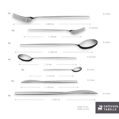 Karaca Look 316+ Stahl 84-teiliges Premium Besteckset für 12 Personen