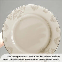 Karaca Siena New Generation Bone Gold Geschirrset, 53-teilig, 12-Personen