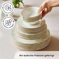 Karaca Siena New Generation Bone Gold Geschirrset, 53-teilig, 12-Personen