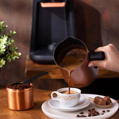 OKKA Rich Spin Pro OK0026, Türkische Kaffeemaschine, Schwarz-Kupfer