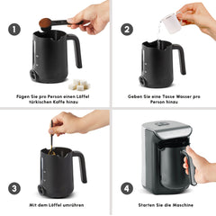 Hatır Köz Türkische Kaffeemaschine mit Röstfunktion – Anthrazit