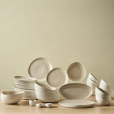 Karaca Earth Collection Rise Tafelservice Cream für 12 Personen, 55-teilig