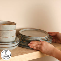 Karaca Earth Collection Skal – 55-teiliges Tafelservice für 12 Personen