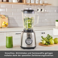 Karaca Inox Smoothie Blender mit Glasbehälter, 1,5 Liter, 1000 W