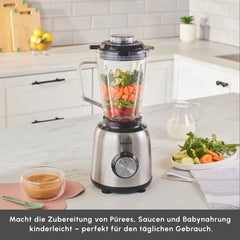 Karaca Inox Smoothie Blender mit Glasbehälter, 1,5 Liter, 1000 W