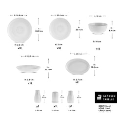 Karaca Forever Bone Artiste 53-Teiliges 12-Personen Geschirrset