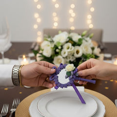 Magnetischer Mini-Spiegel mit Blumen – Lila, Hochzeits- oder Verlobungsgeschenk