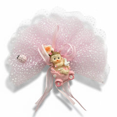 Magnetische Dekofigur „Baby im Auto – Rosa“