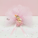 Magnetische Dekofigur „Baby im Auto – Rosa“