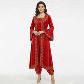 Elegantes Samt Kına-Abendkleid in Rot mit Goldstickerei – Traditionelles Türkisches Bindallı (Kopie)