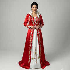 Rote Bindallı – Traditionelles Henna-Abend Kleid mit goldfarbener Stickerei