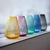 Kusintha Vase von Bitz – 22 cm Glasvase, 4 Farbvarianten (Gelb, Grün, Pink, Blau)