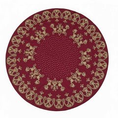 Bordeaux Bindallı Duvak – Traditioneller Henna-Schleier mit goldfarbenem Glitzerdruck