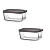 Aufbewahrungsbox & Frischhaltedose – 2er-Set mit schwarzem Deckel