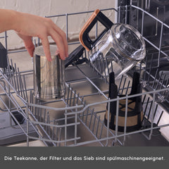 Caysever Robotea Pro 4-in-1 Teemaschine, Wasserkocher & Filterkaffeemaschine, 2500 W, Schwarz-Kupfer