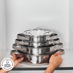 Karaca 3 Ply Culinara Kochgeschirr-Set aus Edelstahl, 8-teilig