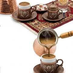 Türkische Kaffeekanne Cezve Kupfer – Espresso Kanne mit Holzgriff, No: 1