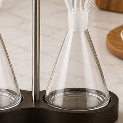 Öl Essig Set Glas mit Holzgriff, 3-teilig