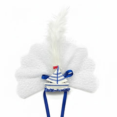 Magnetische Dekofigur „Segelboot“ – Blau-Weiss