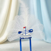 Magnetische Dekofigur „Segelboot“ – Blau-Weiss