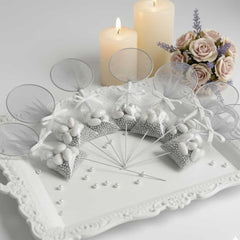 12 Stk. Delikate Deko-Picks „Grau Tüllzauber“ – 13 cm, ideal für Gastgeschenke & Braut-Accessoires (Kopie)