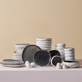 Karaca Earth Collection Galactic 55-teiliges Tafelservice für 12 Personen – Weiss