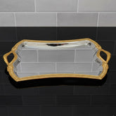 Vergoldetes Meisterstück: Mittelgrosses rechteckiges Tablett mit edlem Glanz