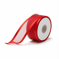 Organza Satinband Rot– 25 mm Breite (Preis pro Meter)