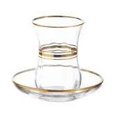 LAV Klasik Altin – 12-teiliges Teegläser-Set mit Goldrand