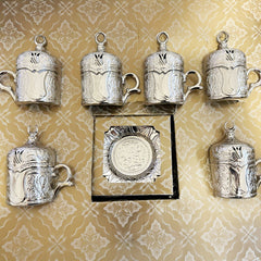 Sena Lalezar Kaffee-Set – 13-teilig, 6 Personen, Porzellan mit Deckel, Silberfarben