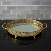 Modernica Ovales Servicetablett mit Griff Gold