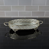 Airline Premium Ovales Servicetablett mit Griff Silber