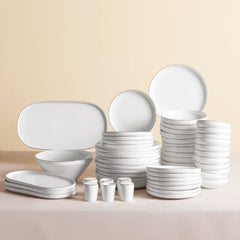 Karaca Streamline New Saturn Platinum Service de table en porcelaine 59 pièces pour 12 personnes