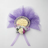 Magnetisches Nişan-Geschenk – “Nişanımıza Hoşgeldiniz” mit Lila Tüll & Blumen, 5 cm