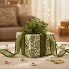 Organza Satinband Olivgrün– 25 mm Breite (Preis pro Meter)